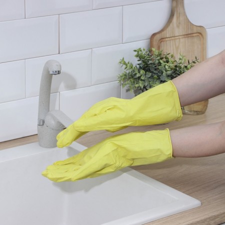 Gloves of household rubber shares, size XL, 40 g, color mix