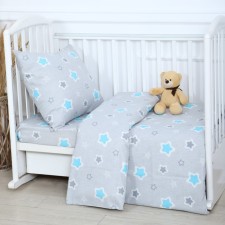 Baby Baby Baby Star, gray, 112x147cm, 110x150cm, 60x60cm, calico 142g/m, 100% cotton
