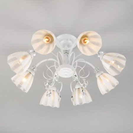 Floranse chandelier, 8x60W E27, white color