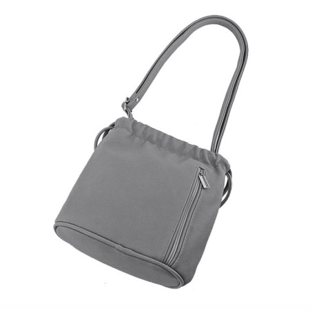 Female bag, artificial leather, gray color-1