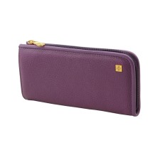 Purse with zipper Xl Purpur, matte leather, purple color
