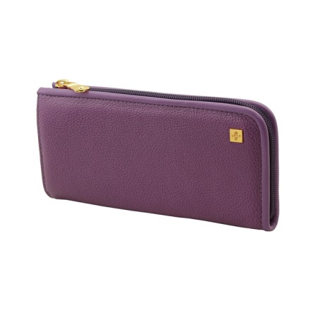 Purse with zipper Xl Purpur, matte leather, purple color