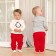 Set: jumper and pants crumb I am "New Year's animals", height 80-86 cm, red/white color