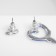 Earms Emal "melting" hearts, blue color in silver