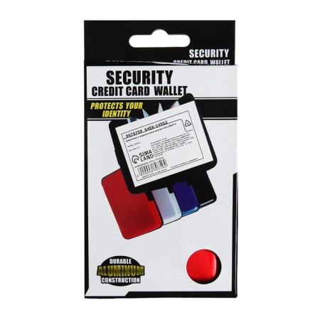 The business card between the plastic, metallic, with the departments inside, the red-5