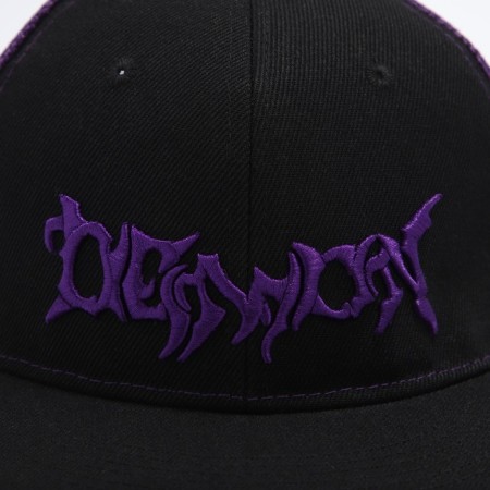 Men's cap with a straight visor Demon, black color, mesh, rr 56-7