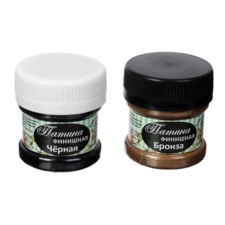 Patina finish, set: acrylic paint, 2 colors x 50 ml, No. 2, bronze, black-1