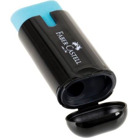 Plastic grinder with Faber-Castell Combi eraser, 1 hole, container, mix-3