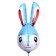 Foil ball 23 "Rabbit head", blue color