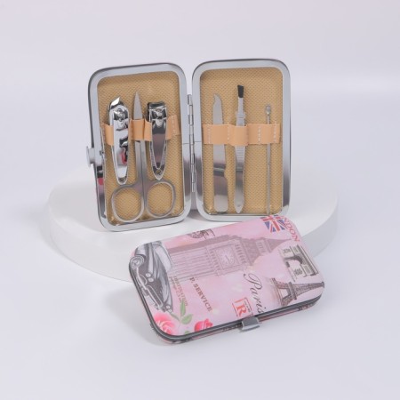 Manicure set "Paris", 6 items, in a case, a drawing mix-2