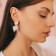 Earrings Assorted "Wind" butterfly, small, white color in gold
