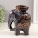 Ceramics candlestick on 1 candle "Elephant. Ethnic patterns" Brown 10x14.5x18 cm