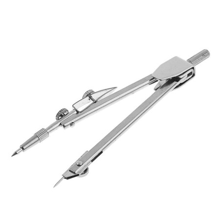 Metal compass in a plastic pencil case 110 mm, with barrels-3