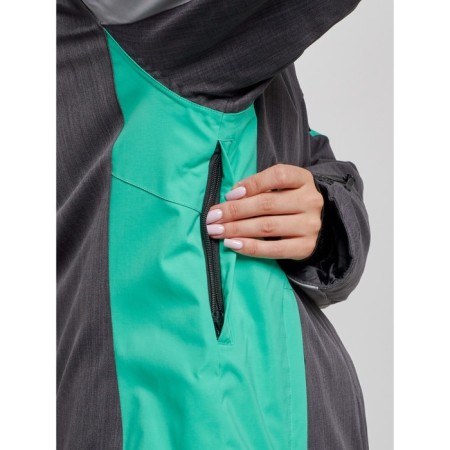 Ski jacket female winter, size 58, green color-6