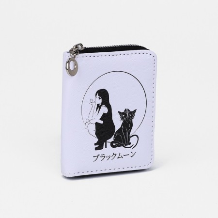 Lightning wallet, card for cards, for coins, white color