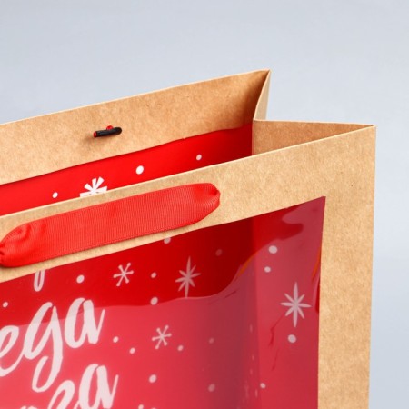 Craft packet with a plastic window “Gift from Santa Claus”, 31 x 26 x 11 cm, New Year-4