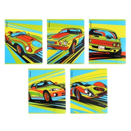 Notebook of 48 sheets in the Erichkrause "Neon Car", glossy lamination, cover coated cardboard, mix