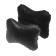 Car bone pillow, on the headrest, eco -leather, black, 16x24 cm