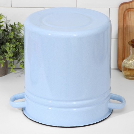 Pan, 12 l, metal cover, induction, gray-blue color-2