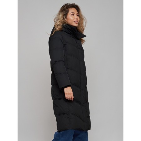 Coat insulated winter female, size 50, black color-1