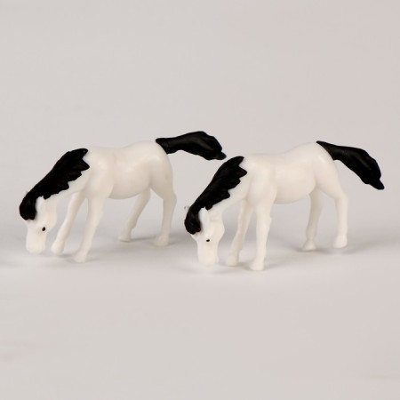Miniature Puppet "Horse", set 2 pcs., Size 1 pc. - 4.5 × 2.5 × 1 cm, white color-1