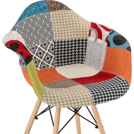 Wooden chair multicolor array of wood/metal/fabric, colored 64x60x83 cm-4