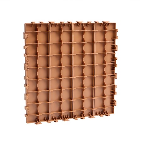 Garden tiles, paving, set - 10 pcs, plastic, brown, 30 x 30 x 2 cm-1