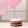 Set of candle in cake + 5 balls, number 4, pink