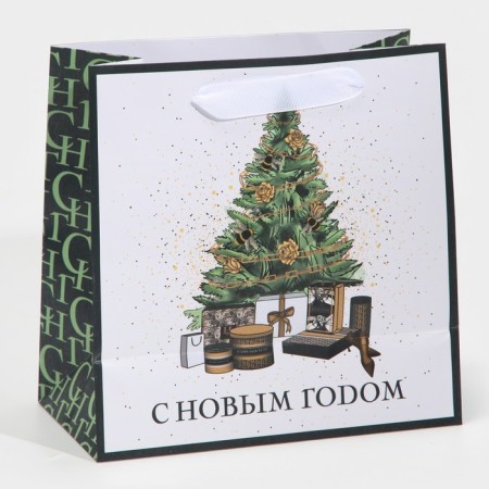 Laminated square “Gifts under the Christmas tree”, 22 x 22 x 11 cm, New Year-3