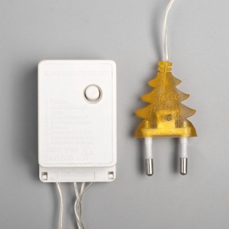 Garland “thread” 5 m with nozzles “Yezhiki Yellow”, IP20, transparent thread, 30 LED, yellow glow, 8 modes, 220 V-4