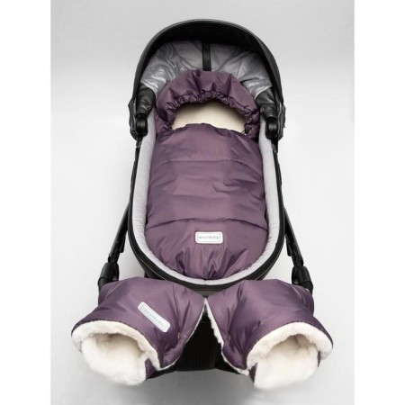 Winter fur envelope Snowy Baby, size 85 cm, purple color-2