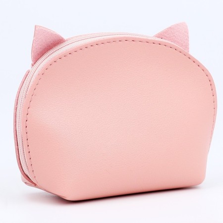 Children's wallet with a zipper, pink color-2