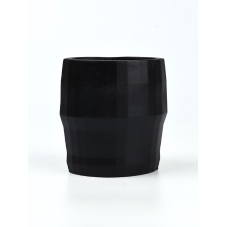 Polygonal pots from gypsum "Head", Black color, 11 × 12 cm-4