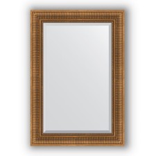 Mirror with fatset in the baguette frame - a bronze aquate 93 mm, 67 x 97 cm, evoForm