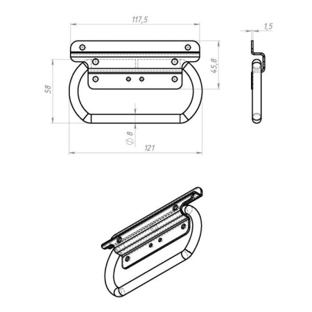 Holding handle No. 2, zinc coating, 50 pcs-5