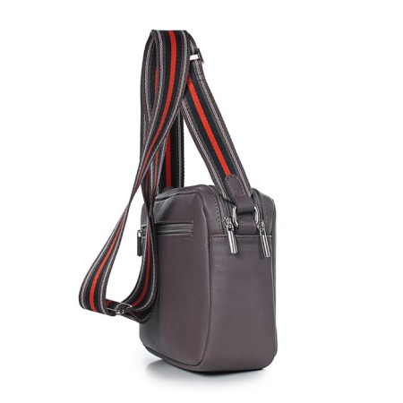 Female bag, artificial leather, 24.5x8x18 cm, gray-brown-3