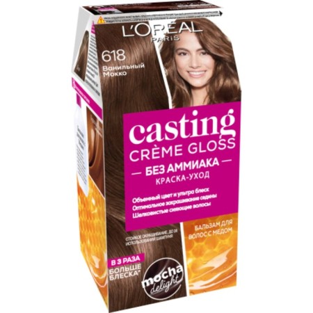 L’Oreal CASTING CREME GLOSS, without ammonia, a shade of 618 vanilla mokko hair