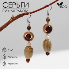 Handmade earrings, wooden 