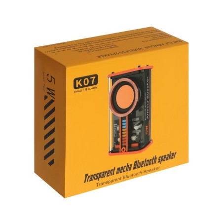 Portable column K07, 5 watts, transparent, 500 mAh, backlight, black-5