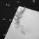Earring "Kaff" feather rhinestones, white color in silver