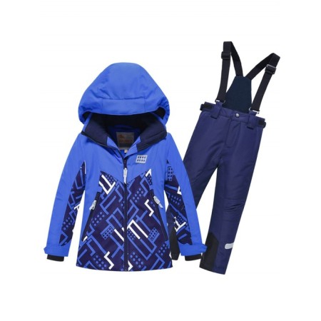 Ski costume for a boy, height 122 cm, blue color