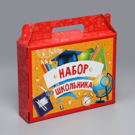 Gift folding box, packaging, “Set of School”, 33.7 x 25.7 x 7.9 cm-1