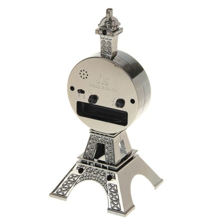 Clock - desktop an alarm clock "Eiffel Tower", discrete move, d -6.5 cm, 19 x 8.5 cm, aa-3