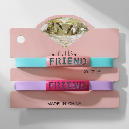 Bracelets "Demetrons" Silicone, Friend, Mix color, 20 size-1