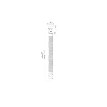Corrugated siphon Unicorn D230, 1 1/2 "x40/50, 1200 mm-1