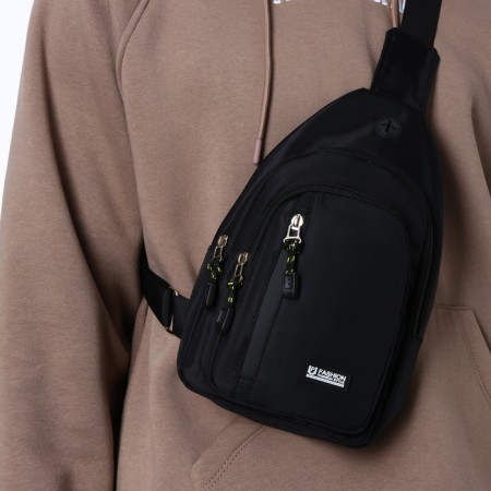 Backpack-sling, 17*8*30 cm, 2 lightning departure, 1 n/k, black-8