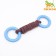 Cable toy with chewing elements "Lolly", up to 30 cm, up to 120 g, mix of flowers