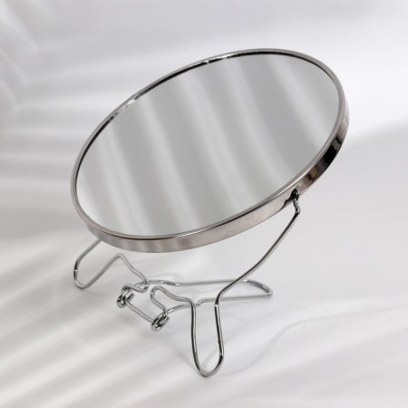 Desktop mirror - suspended “circle”, bilateral, with an increase, D mirror surface 16 cm, silver color-2