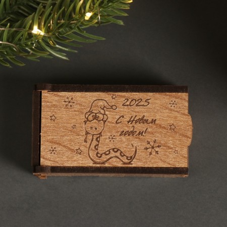 New Year's box "Snake and snowflakes" 7x4x2 cm-4