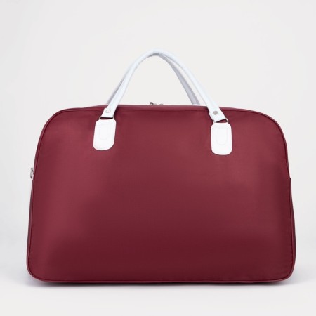 Road bag with lightning, external pocket, long belt, burgundy color-1